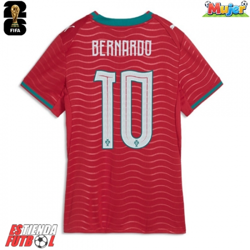 Portugal Bernardo Silva #10 Primera Equipación Mujer Mundial 2026 Manga Corta